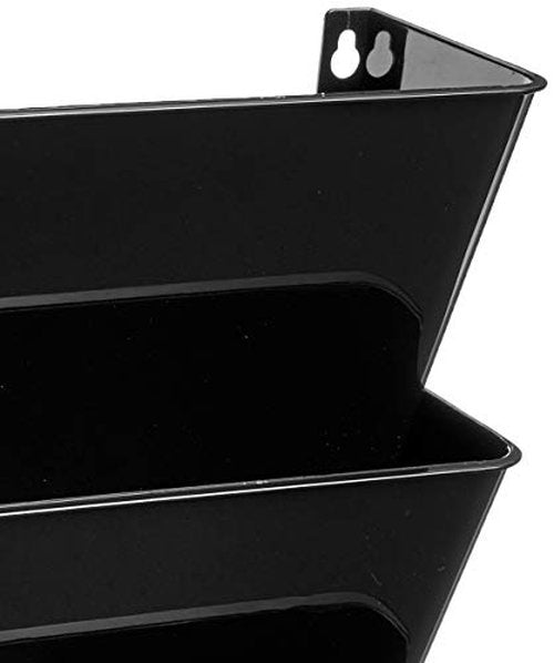 Officemate Wall File, Letter Size with Hanger Set, Black, Comes in 3 Pack (21445)