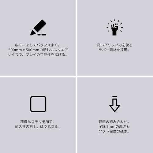 AIM1 YUGIRI ? Japanese Gaming Mouse Pad for FPS & Esports | Smooth & Controlled Glide | 19.7 x 19.7 in (500 x 500mm) Square | Soft Cloth Surface