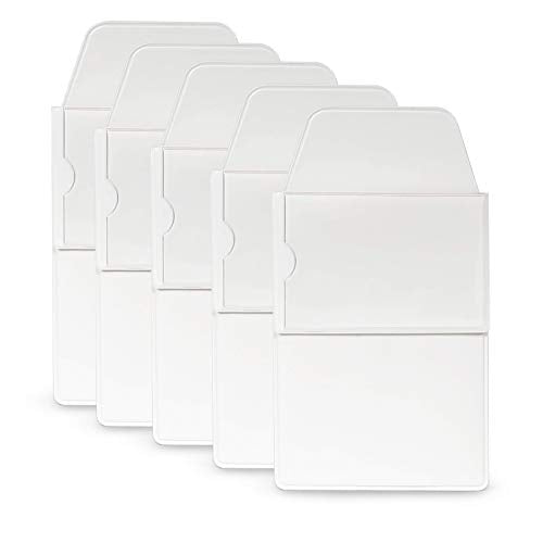 5X Flat White Flappy Super Duper Thick Pocket Protectors with ID Holder - Ideal for Shirts and lab Coat Front Pockets - Hold Pens, Cards, Notebooks