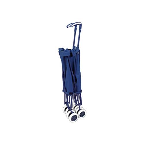 The Original VersaCart Transit Folding Shopping and Utility Cart, Water-Resistant Heavy-Duty Canvas with Cover, Double Front Swivel Wheels, Compact Folding, Transport Up To 120 Pounds, Signature Blue
