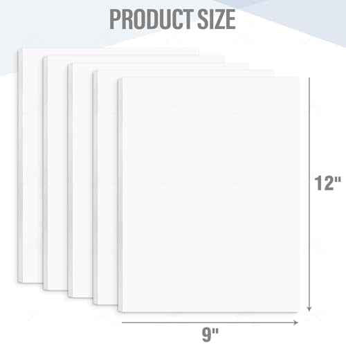 Golden State Art, White Foam Boards 12 Pack 9x12 Foam Core Board, 1/8" Thick Acid Free Foam Poster Board for Modeling, Billboard, Projects, Paintings and Display