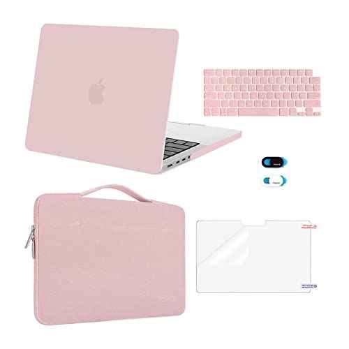 MOSISO Compatible with MacBook Pro 14 inch Case 2025 2024 2023 2022 2021 M5 M4 M3 M2 M1 A3434 A3112 A3185 A3401 A2918 A2992 A2779 A2442, Case&Bag&Keyboard Skin&Webcam Cover&ScreenFilm, Rose Quartz