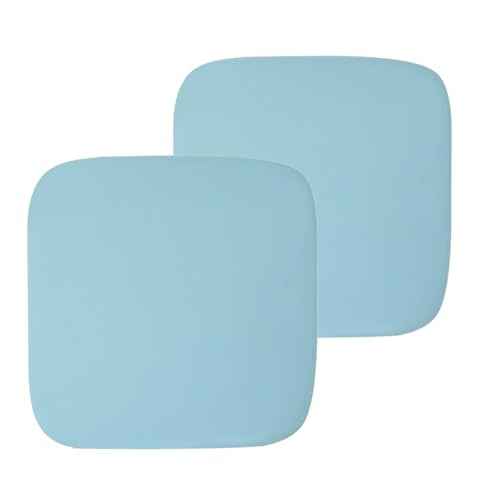 Non-Slip Sky Blue Square Seat Cushions Set of 2 - Comfortable Chair Pads with Removable Cover (15"x15"x1.7") for Kitchen, Office, Car & Indoor Use