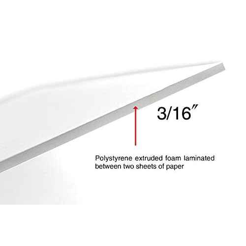 Union Strong Foam Board 24X36 3/16" 10-Pack : Matte Finish High-Density Professional Use, Suitable for Presentations, Signboards, Arts and Crafts, Framing, Display (White, 24 x 36 x 3/16")