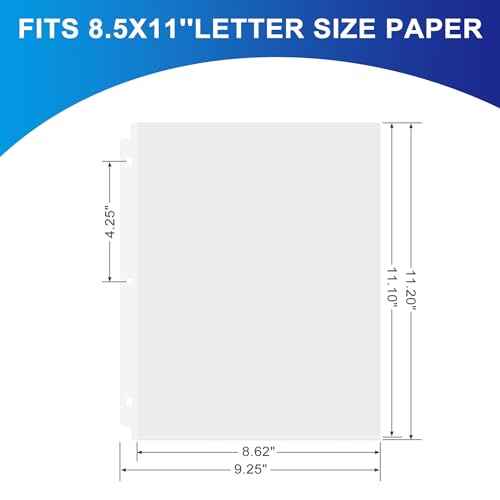 65 Pack Clear Sheet Protectors, 8.5 x 11 inch Page Protectors for 3 Ring Binder,Top Loading Paper Protector for Documents and Photos,Letter Size