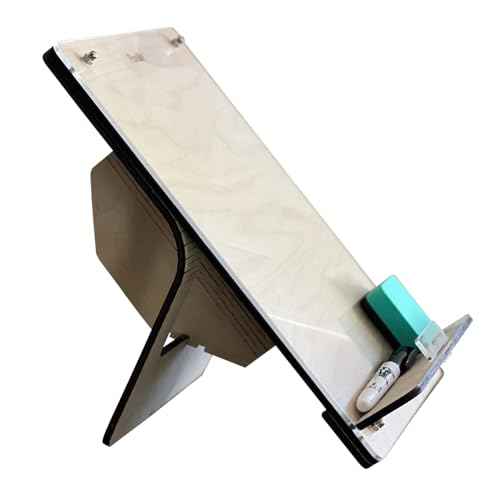 Wood and Acrylic Easel Style Dry Erase Board and Book/Tablet Holder for Home and Office | Portable Whiteboard for Students and Teachers | Marker and Eraser Included (Baltic Birch)