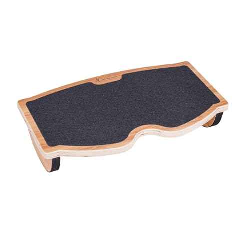 StrongTek Ergonomic Wood Foot Rest for Enhanced Circulation & Comfort, 350lbs Capacity, Rocker Balance Board for Standing Desks, Non-Slip, No Assembly, 18" Wide - Ideal for Office/Home
