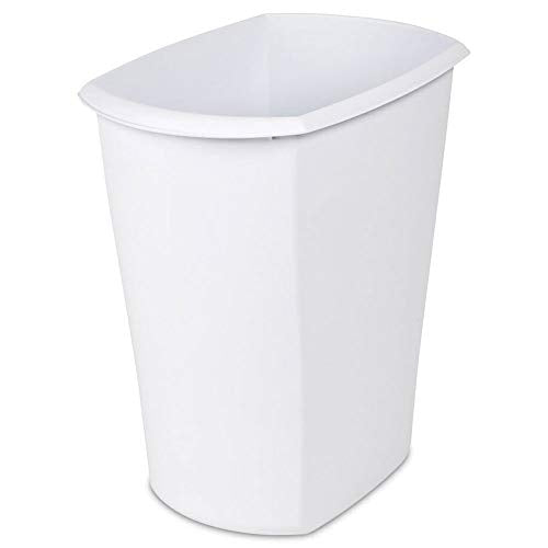 Sterilite White Waste Can - Durable Bathroom Trash Bin