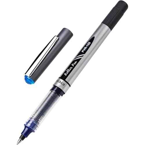 EYEYE Blue Rollerball Pens 0.7mm, 25 Pack Liquid Ink Roller Ball Pen Medium Point Quick Dry, Blue Ink Pens Fine Point Smooth Writing Pen for Journaling, Note Taking, Office, School Supplies