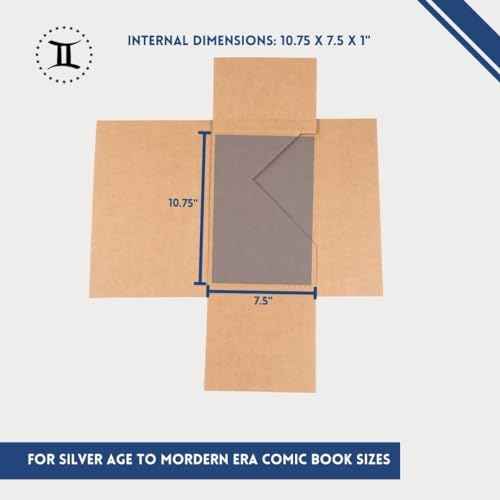 Gemini Comic Book Mailers | 10.75x7.5x1 Inch - Pack of 10 | Easy Fold, Stay Flat, Crush Proof, and Do Not Bend | Flat Boxes for Shipping, Books Boxes and Wraps, Mailers Boxes, Rigid Mailers