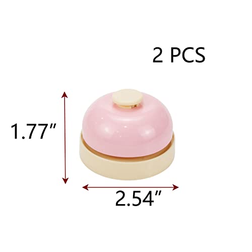 Pink Call Bell Mini Service Bell Set - 2PCS Restaurant & Office Desk Bells