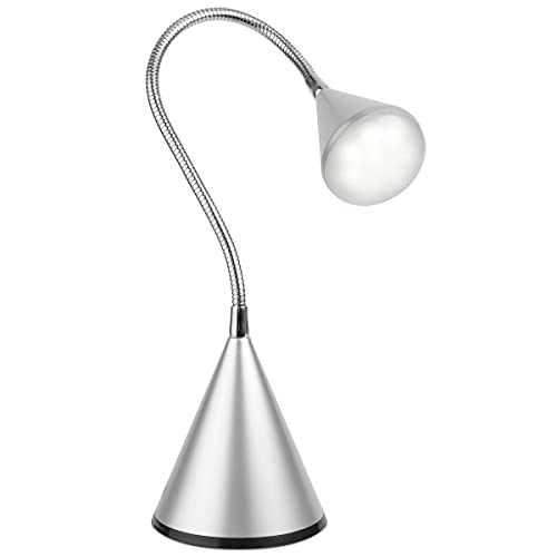 OttLite 286SV9 LED Cone Desk Lamp, 4.4" x 9.06" x 11.44", Silver