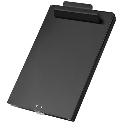 ZCZN Aluminum Clipboard with Storage, 2 Pack Recycled Metal Clipboard Box, Form Holder, Suitable for School, Office, Jobsite or Medical Staff, 9.25 x 13.78 Inches, Black