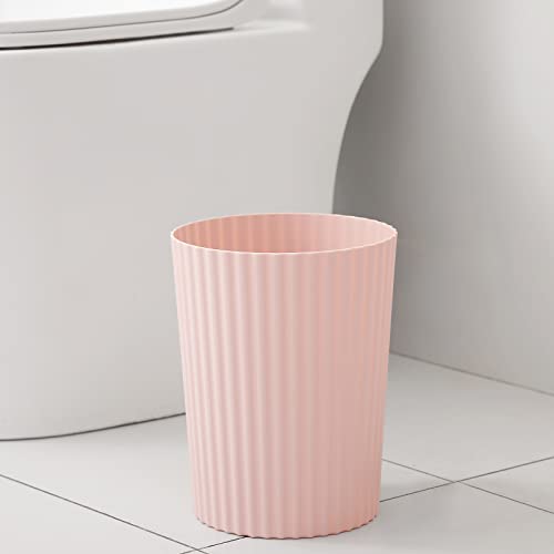 JiatuA 1.8 Gallon Pink Small Round Trash Can for Bathroom Kitchen Bedroom Office