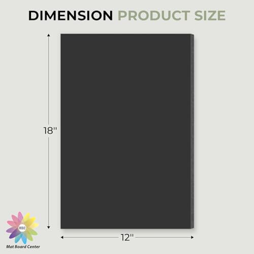 Mat Board Center, 12 Pack 12x18 Black Foam Boards, Acid Free Foam Core Board, 1/8 inch Thick