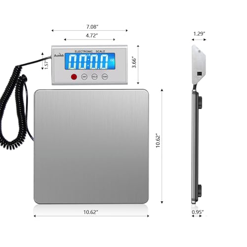Digital Shipping Scale 440lb Heavy Duty Stainless Steel Postal Weighing Machine