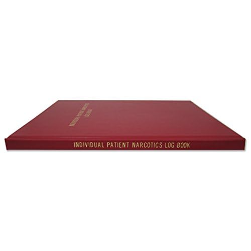 BookFactory Patient Narcotics Log Book/Controlled Substance LogBook/Individual Patient's Narcotic Record Register - 120 pg - 8.5 x 11, Red Cover, Hardbound (Made in USA)