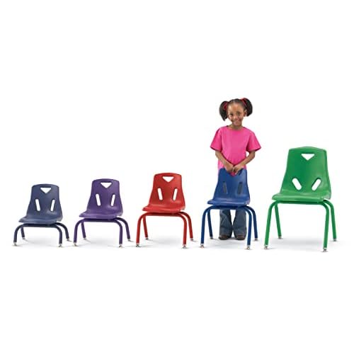 Jonti-Craft Berries 8118JC1003 Stacking Chair with Powder-Coated Legs, 8" Height, Blue