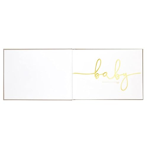 Stephan Baby Guest Book - Hardcover Linen Embossed Baby Shower Keepsake Memory Book, 9.25 x 7-Inches, Baby