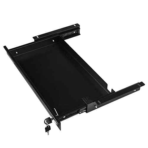 Frassie 17 Inch Under Desk Pull-Out Drawer with Lock Office Mounted Sliding Metal Pencil Drawer for Standing Desk