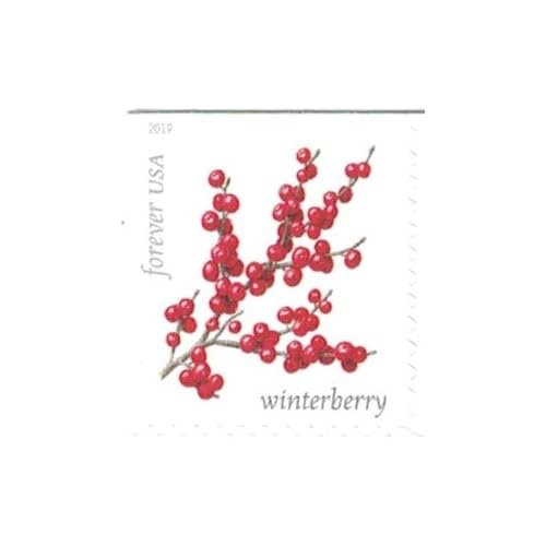 Winter Berries Book of 20 First Class US Postage Stamps Wedding Celebrate Engagement (20 Stamps)
