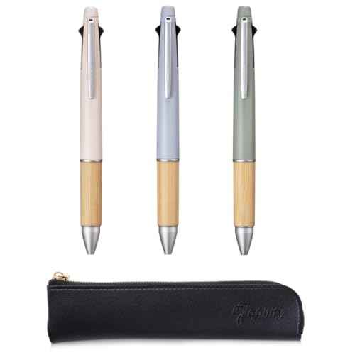 Jetstream 4&1 BAMBOO 0.5mm Oil-based Ballpoint Pen 3 Colors Set, original Black slim pen case