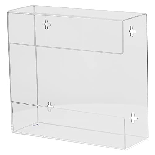 Kantek Wall Mounted Acrylic Glove Box Holder Dispenser, Double (2) Box Capacity, for Use in Food Service, Healthcare, Hospitals, Restaurants, 10.3" x 3.8" x 10.7", Clear