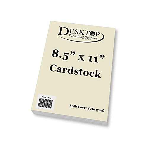Heavyweight Natural Cream Cardstock 8.5" x 11" - Thick Paper for Printing - Inkjet/Laser 80lb Cardstock (250 Sheets)