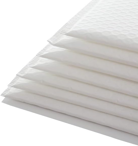 Water Resistant Bubble Mailers - 4x7 Inch White Poly Padded Envelopes | Self-Sealing 10 Pack