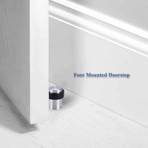 10 Pack Door Stop Floor Mount Door Stopper Stainless Steel Rubber Door Stop Height 2.4" for Home Office Hotel etc