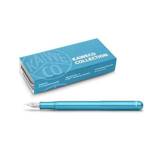 Kaweco COLLECTION Fountain Pen Liliput Blue I Premium Aluminium Fountain Pen with Steel Nib for Ink Cartridges I Exclusive Pen 12.4 cm I Nib: M (Medium)