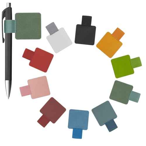 10-Pack Pen Loop Holder Set, Self-Adhesive Pen Loop Holder for Notebook, Bible, And Journals - Elastic Design with 10 Colors Included