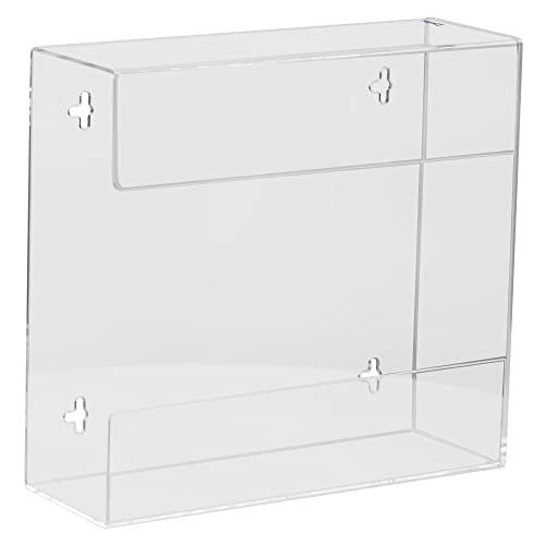 Kantek Wall Mounted Acrylic Glove Box Holder Dispenser, Double (2) Box Capacity, for Use in Food Service, Healthcare, Hospitals, Restaurants, 10.3" x 3.8" x 10.7", Clear