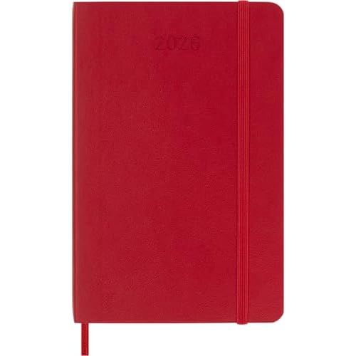 Moleskine Classic 12 Month 2026 Weekly Planner, Soft Cover, Pocket (3.5" x 5.5"), Scarlet Red, 144 pages