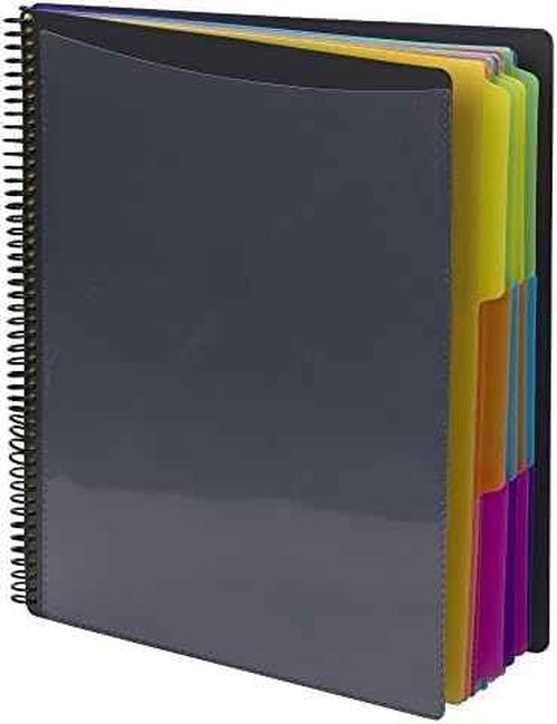 Smead 12 Pocket Poly Project Organizer, Letter Size, 1/3-Cut Tab, Gray with Bright Colors (89207)(Pack of 10)
