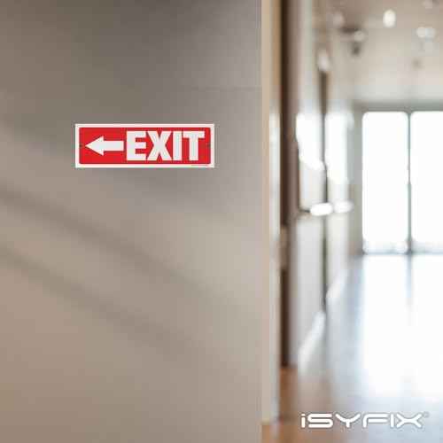 iSYFIX Exit Signs - 12 Pack 12x4 Inch Directional Left Arrow Signs, 40 mil Polystyrene Plastic, UV Laminated, Scratch & Fade Resistant, Waterproof - Ideal for Office, Theater, School, Business