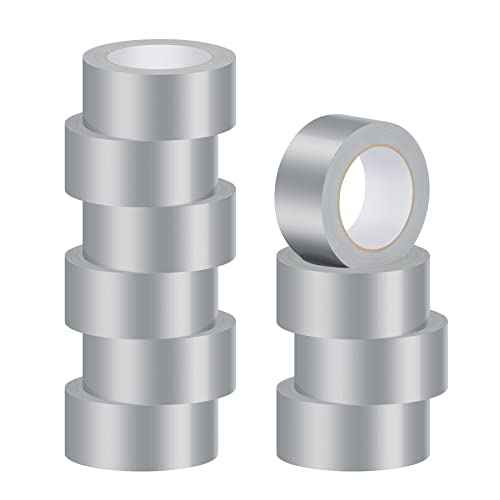 Lichamp 10 Rolls Heavy Duty Duct Tapes Silver, Waterproof No Residue Duct Tape for Packaging Taping Sealing Repairing, Thick & Wide Silver Tape for DIY or Commercial Use, 2 Inches x 25 Yards
