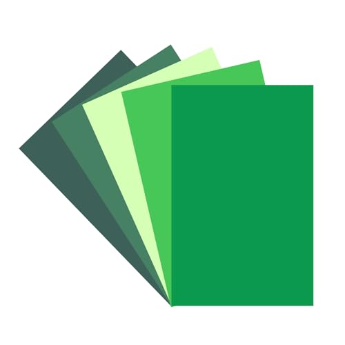 30 Sheets Green Cardstock 8.5'' x 11'', 5 Colors Assorted Green Colored Card Stock Paper 90lb/250gsm Perfect for Festive Decor DIY Greeting Cards Arts and Crafts