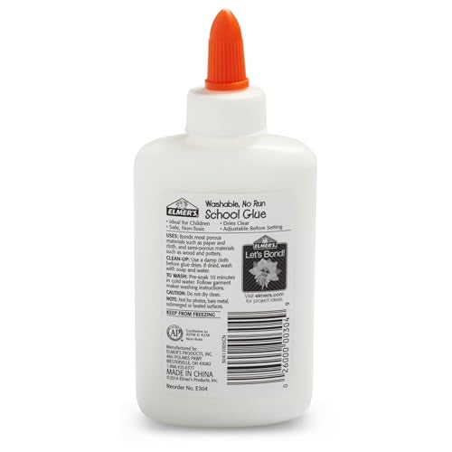 Elmer's White Liquid School Glue - 4 Oz, Pack of 12, Safe & Washable for Arts & Crafts