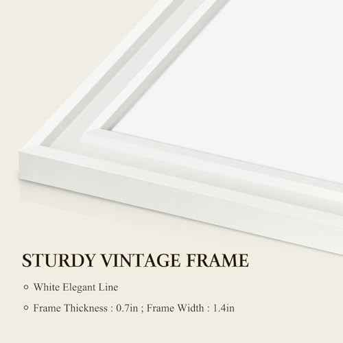 4 THOUGHT Dry Erase Board, 24 x 18 in Magnetic Whiteboard Wood Frame Wall-Mounted White Board Decorative Planner Notice Board for School, Office, Home, 8 Magnets 4 Markers 1 Eraser, White