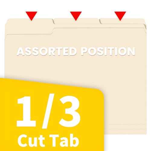 SUNEE File Folders, 30 Pack Manilla Folders 8.5 x 11, 1/3 Cut Tab for Easy Labeling and Organization, Durable Standard Paper for Home, Office, School Filing
