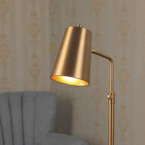 VONLUCE Gold Desk Lamp with LED Bulb Adjustable, Antique Brass Metal Table Lamp Marble Base, Mid Century Modern Reading Lamp Office, 20¡¯¡¯ Industrial Task Lamp Work Lamp for Reading Bedroom