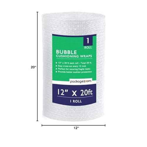 12 inch x 20 ft Bubble Cushioning Wrap, Perforated Every 12" Protective Packing Moving & Shipping Supplies for Boxes & Fragile Items