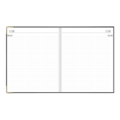 Letts of London Roma 2025 Weekly Planner, 12 Months, January to December, Italian Leather, Quarto Size, 10.25" x 8.25", English, Black (C33YIBK-25)