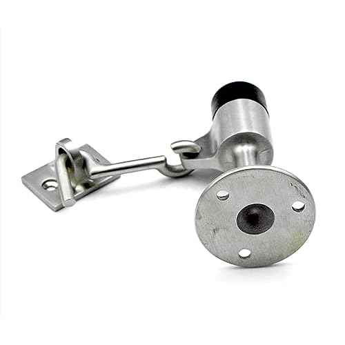 Heavy Duty Door Stopper with Hook, Stainless Steel Door Holder Stop with Sound Dampening Rubber Bumper Wall Mounted Door Floor Stop Holder,Free Screws (Sliver)