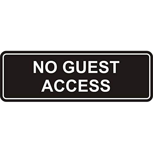 Signs ByLITA Standard No Guest Access Sign (Black) - Large 5 Pack
