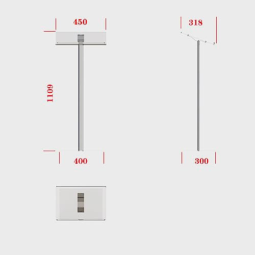 CRYSFLOA Black Podium Stand Acrylic Lectern with Metal Base – Type 3, 43.6in