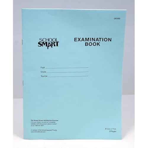 School Smart Examination Blue Book with 8 Pages, 8-1/2 x 11 Inches, Pack of 100 Books