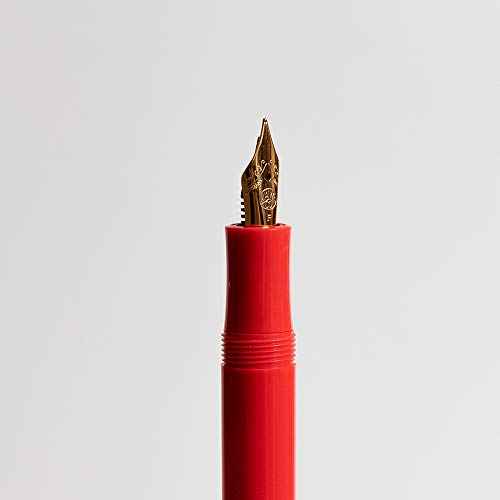 Kaweco Sport Classic Fountain Pen Red, Fine Nib Sport Octagonal Clip Gold