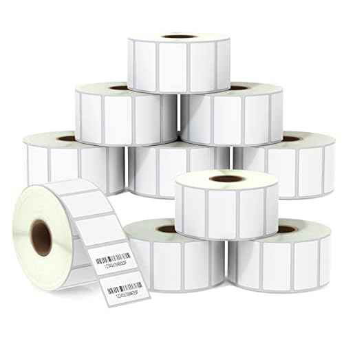 BETCKEY - 1.5" x 0.85" (38 mm x 22 mm) All Purpose Labels Compatible with Zebra & Rollo Label Printer,Premium Adhesive & Perforated [10 Rolls, 15000 Labels]